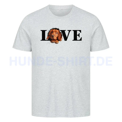 Premium T-Shirt "Irish Setter LOVE" Heather Grey – hunde-shirt.de