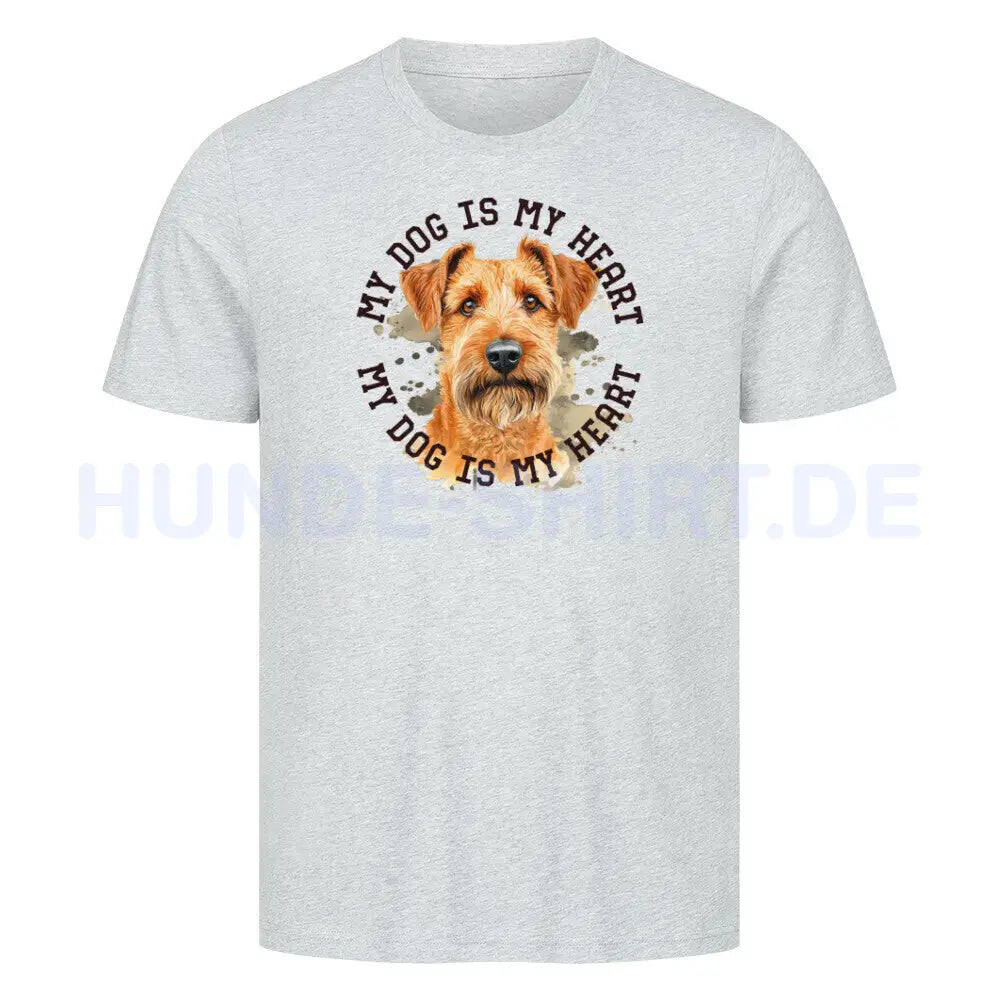 Premium T-Shirt "Irish Terrier HEART" Heather Grey – hunde-shirt.de