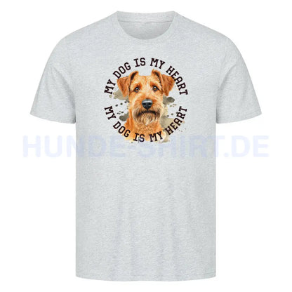 Premium T-Shirt "Irish Terrier HEART" Heather Grey – hunde-shirt.de