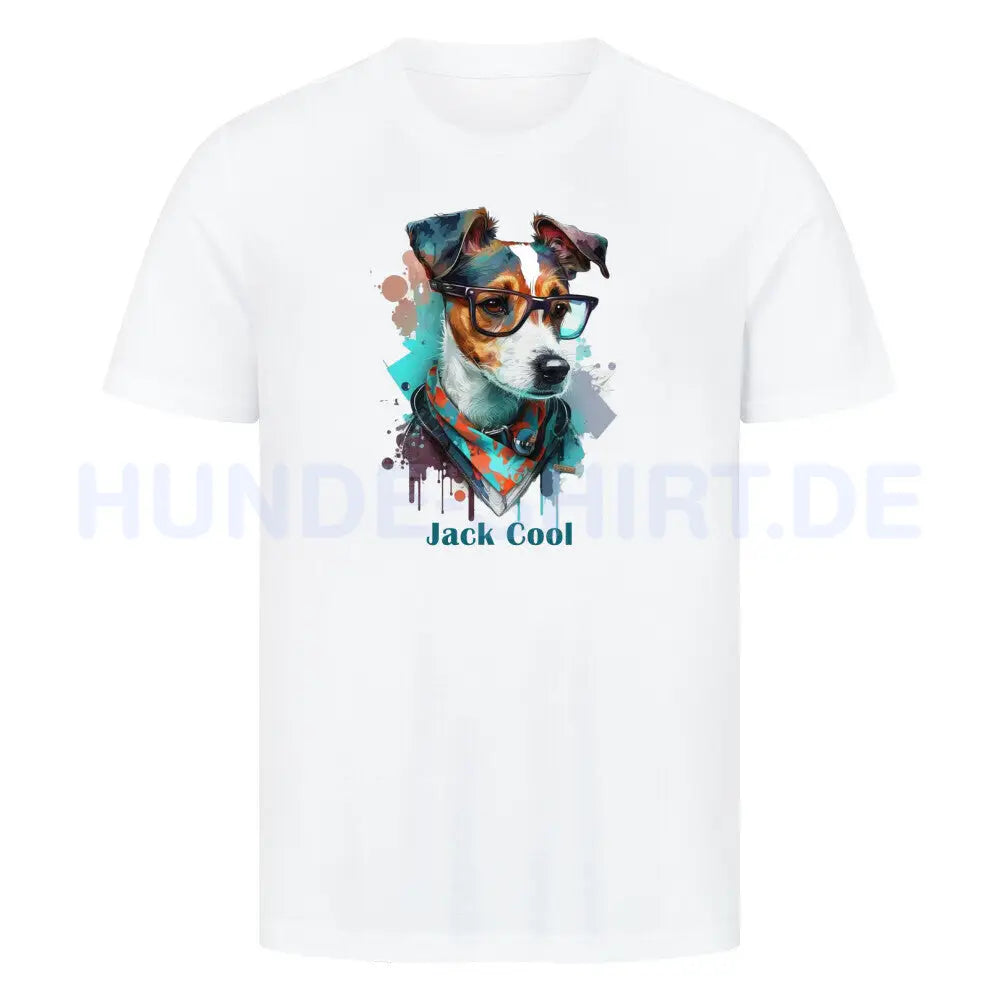 Premium T-Shirt "Jack Russell - Jack Cool" Weiß – hunde-shirt.de