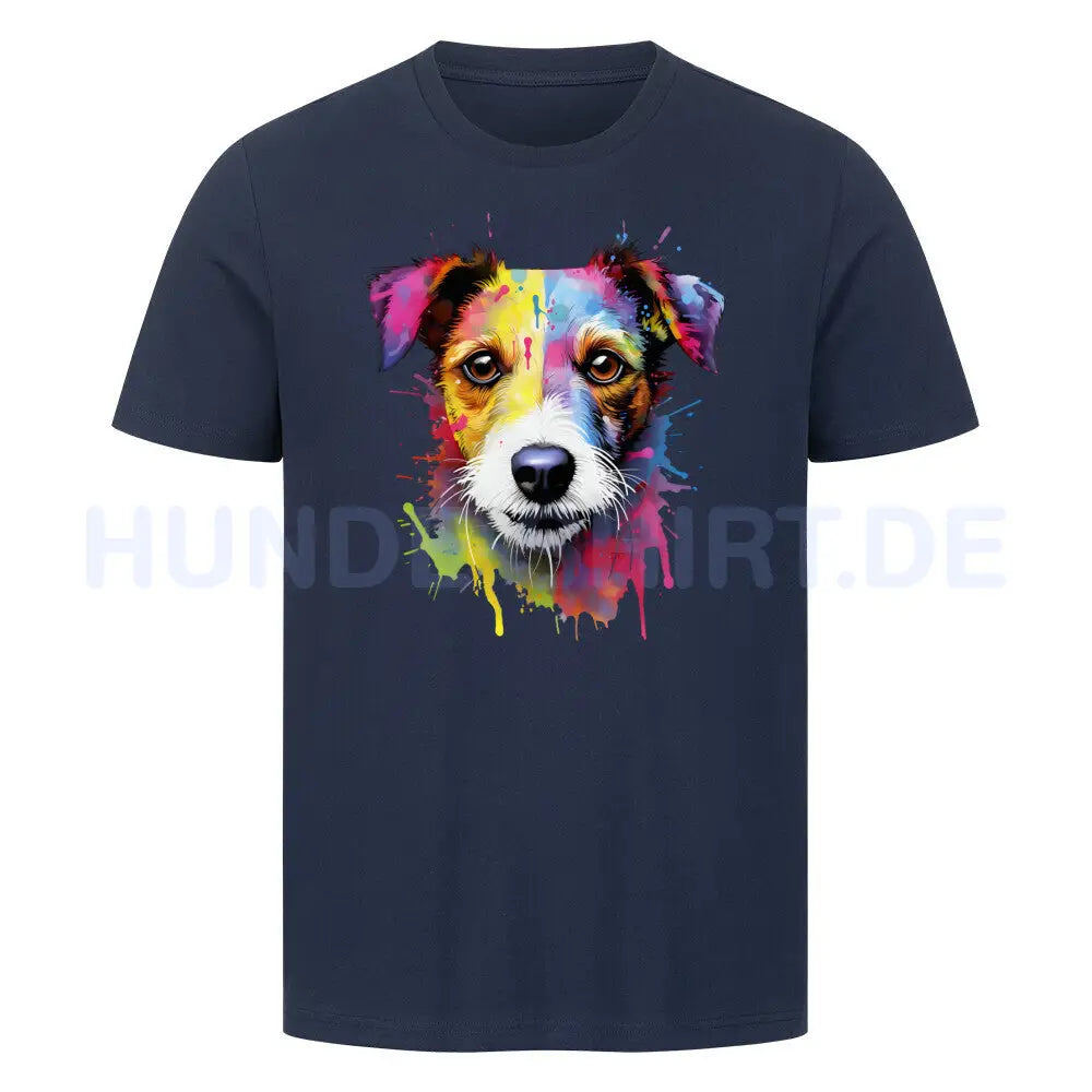 Premium T-Shirt "Jack Russell Paint" French Navy – hunde-shirt.de