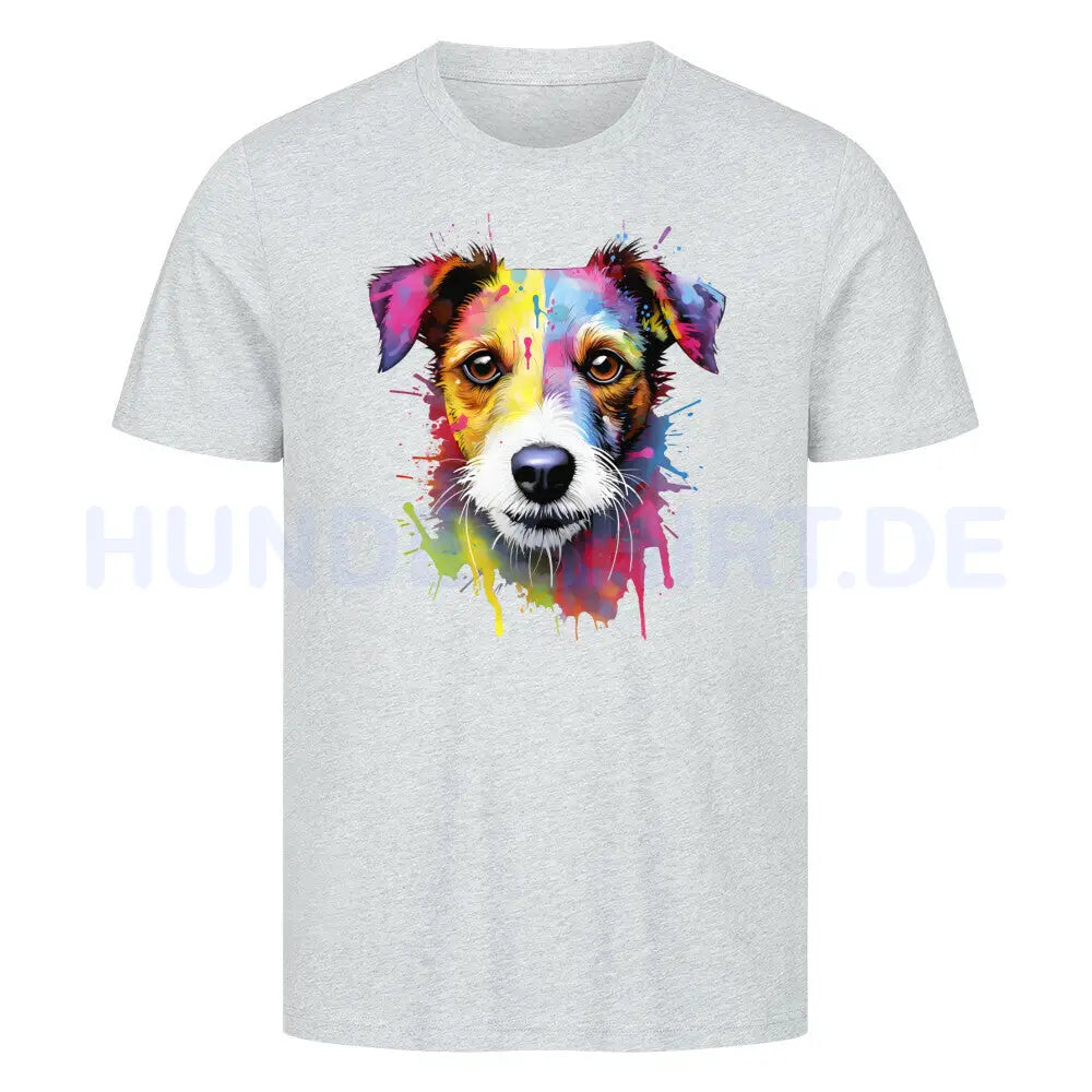 Premium T-Shirt "Jack Russell Paint" Heather Grey – hunde-shirt.de