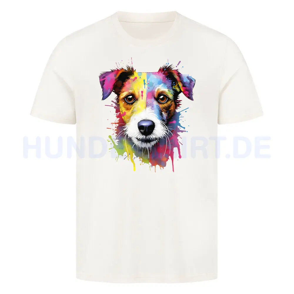 Premium T-Shirt "Jack Russell Paint" Natural Raw – hunde-shirt.de