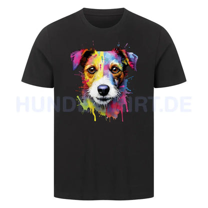 Premium T-Shirt "Jack Russell Paint" Schwarz – hunde-shirt.de