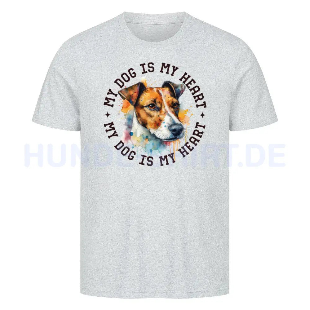 Premium T-Shirt "Jack Russell Terrier HEART" Heather Grey – hunde-shirt.de