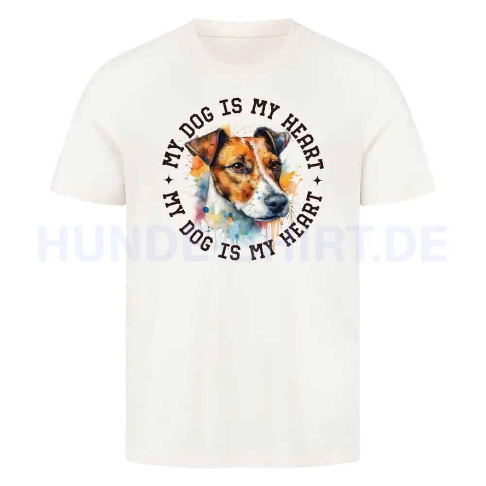 Premium T-Shirt "Jack Russell Terrier HEART" Natural Raw – hunde-shirt.de