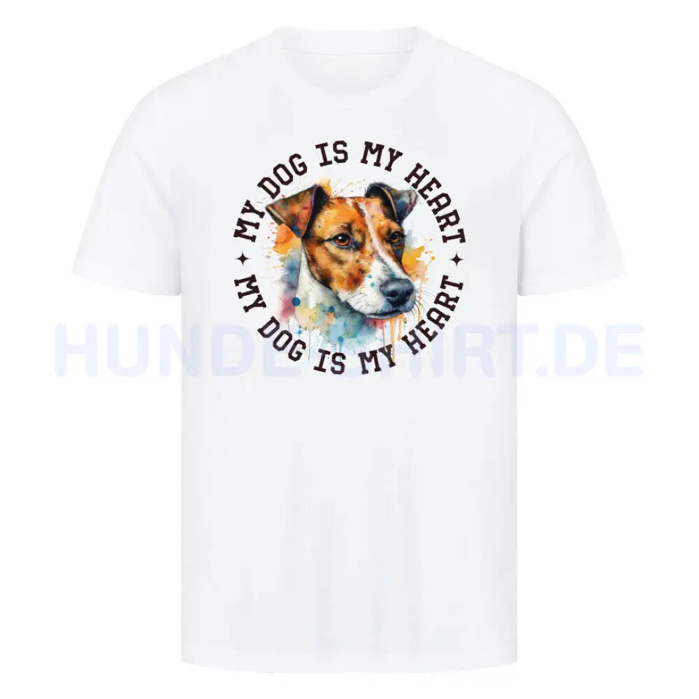 Premium T-Shirt "Jack Russell Terrier HEART" Weiß – hunde-shirt.de