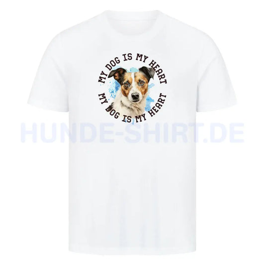 Premium T-Shirt "Jack Russell Terrier mix HEART" Weiß – hunde-shirt.de