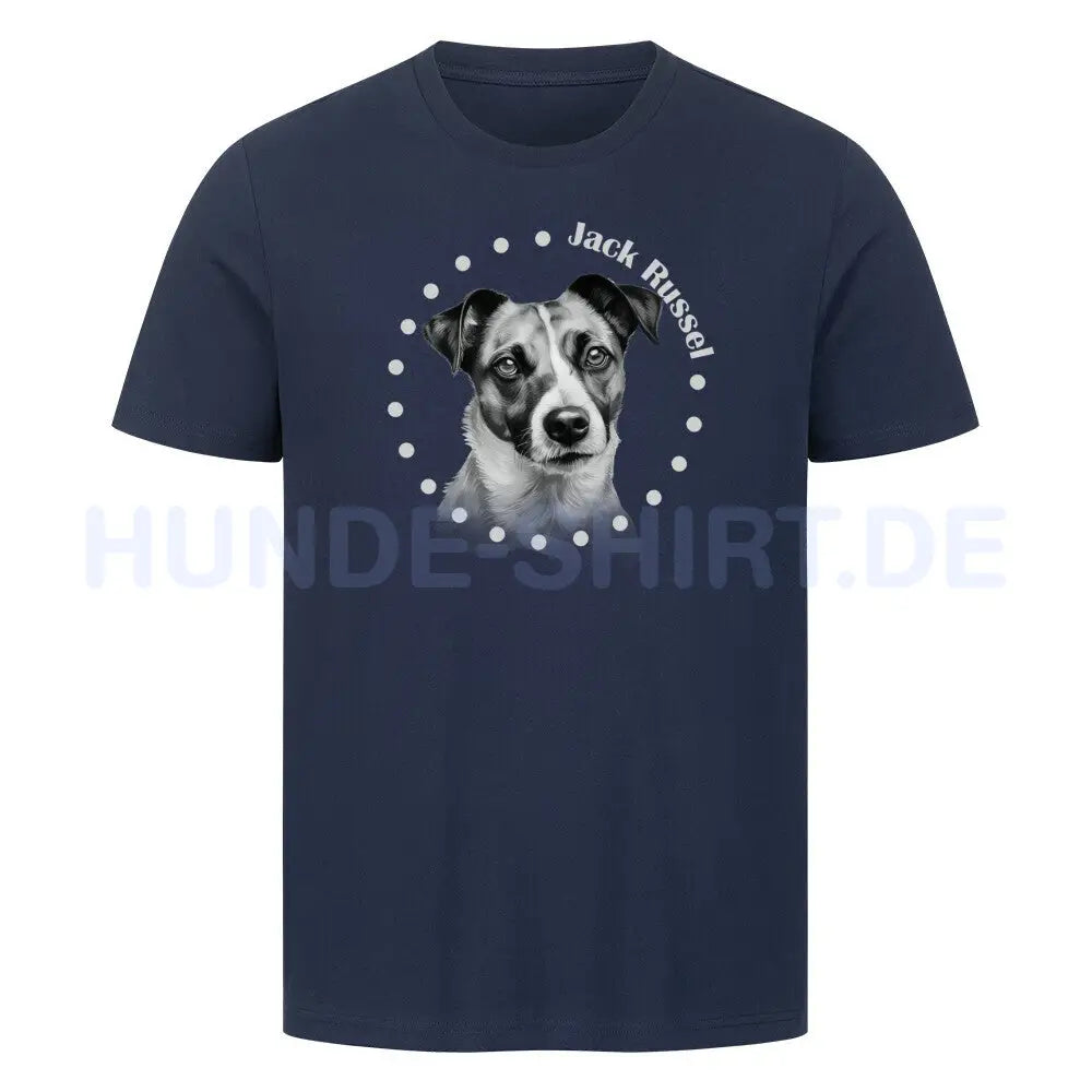 Premium T-Shirt "Jack Russell Terrier Rounded" French Navy – hunde-shirt.de