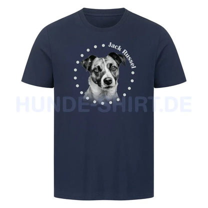 Premium T-Shirt "Jack Russell Terrier Rounded" French Navy – hunde-shirt.de