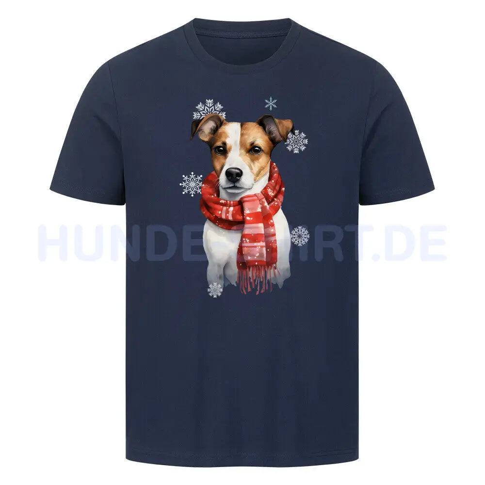 Premium T-Shirt "Jack Russell Terrier Winter" French Navy – hunde-shirt.de