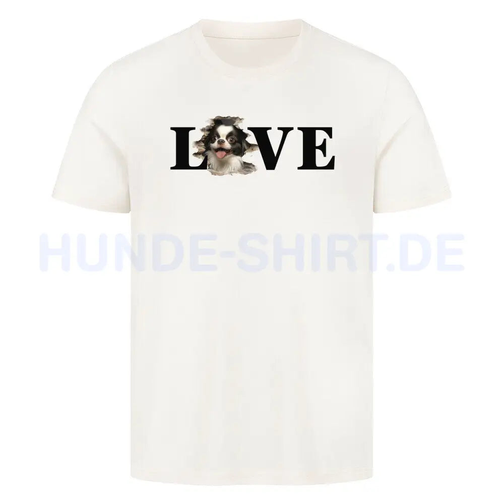 Premium T-Shirt "Japanese Chin LOVE" Natural Raw – hunde-shirt.de