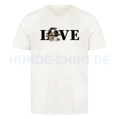 Premium T-Shirt "Japanese Chin LOVE" Natural Raw – hunde-shirt.de