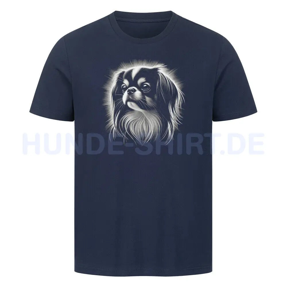 Premium T-Shirt "Japanese Chin Shine" French Navy – hunde-shirt.de