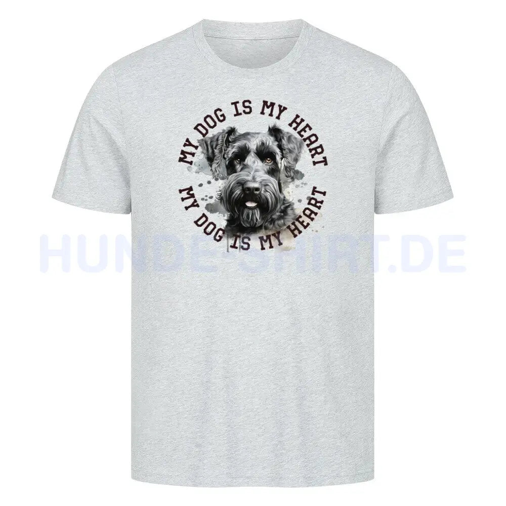 Premium T-Shirt "Kerry Blue Terrier HEART" Heather Grey – hunde-shirt.de