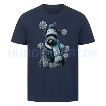 Premium T-Shirt "Kerry Blue Winter" French Navy – hunde-shirt.de