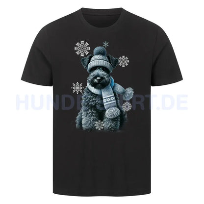 Premium T-Shirt "Kerry Blue Winter" Schwarz – hunde-shirt.de