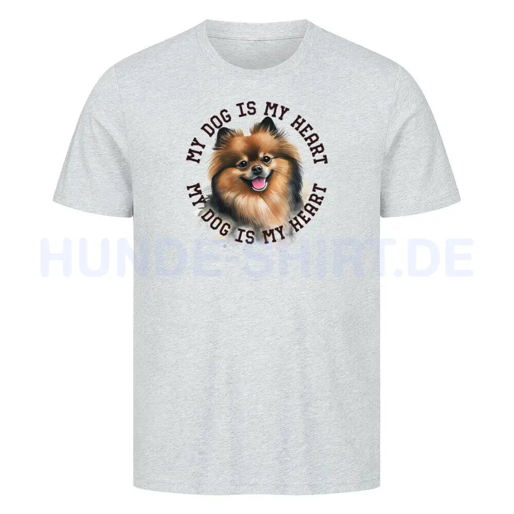 Premium T-Shirt "Kleinspitz HEART 2" Heather Grey – hunde-shirt.de