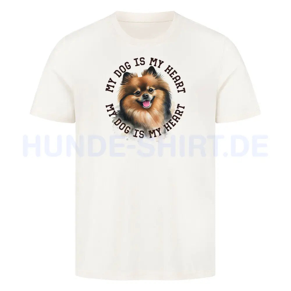 Premium T-Shirt "Kleinspitz HEART 2" Natural Raw – hunde-shirt.de