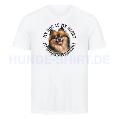 Premium T-Shirt "Kleinspitz HEART 2" Weiß – hunde-shirt.de