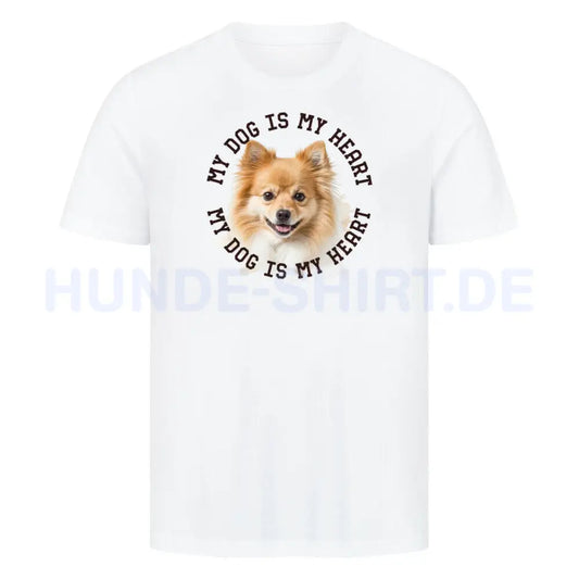 Premium T-Shirt "Kleinspitz Heart" Weiß – hunde-shirt.de