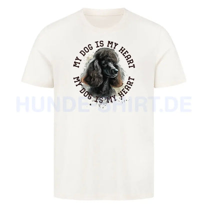 Premium T-Shirt "Königspudel schwarz HEART" Natural Raw – hunde-shirt.de