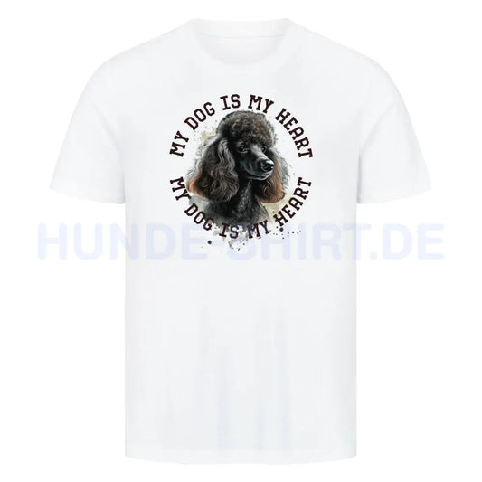 Premium T-Shirt "Königspudel schwarz HEART" Weiß – hunde-shirt.de