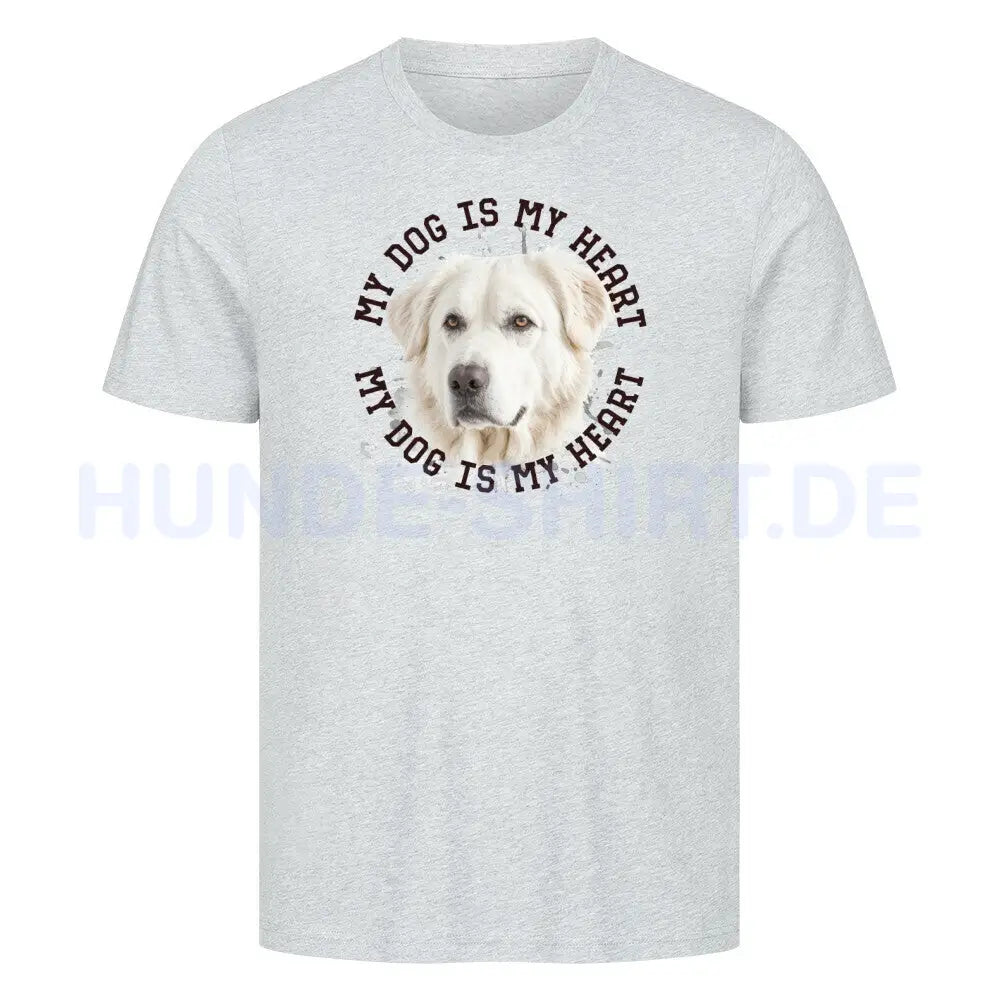 Premium T-Shirt "Kuvasz HEART 2" Heather Grey – hunde-shirt.de