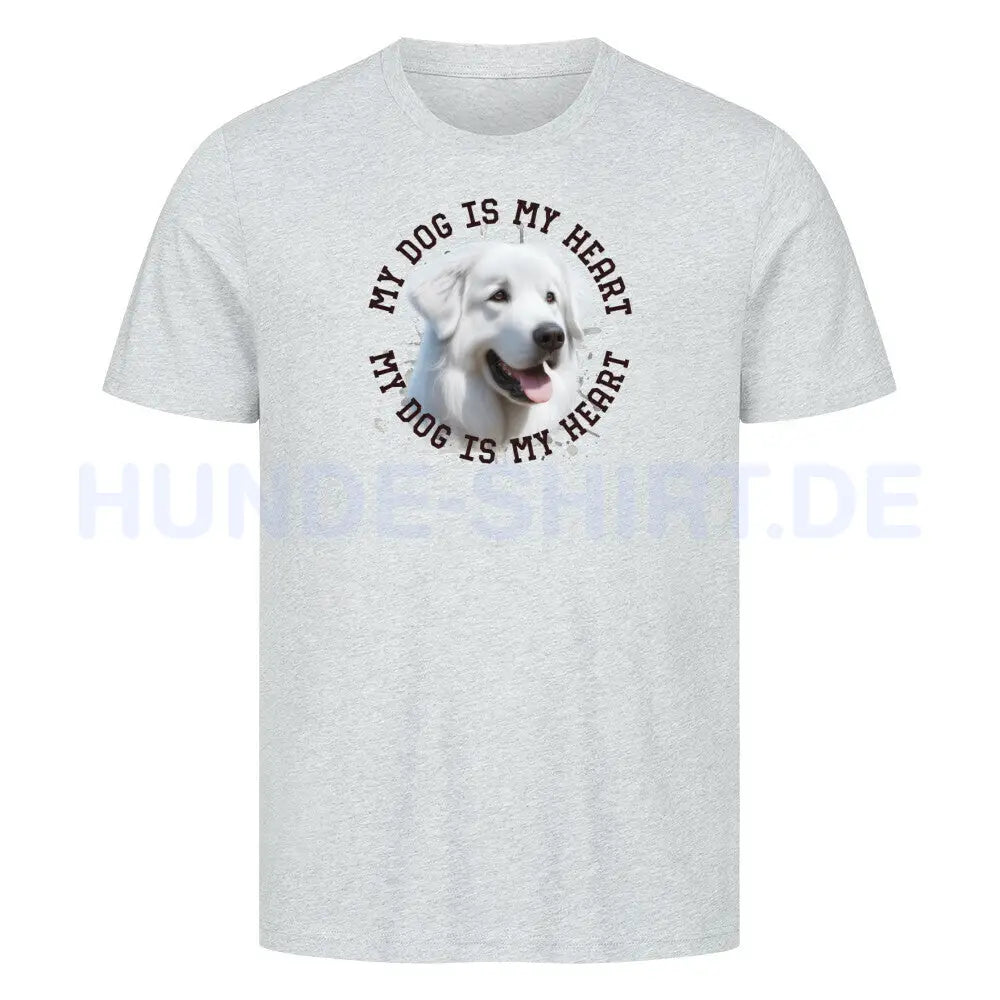 Premium T-Shirt "Kuvasz HEART" Heather Grey – hunde-shirt.de