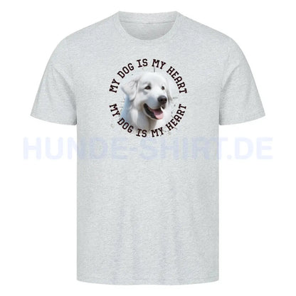 Premium T-Shirt "Kuvasz HEART" Heather Grey – hunde-shirt.de