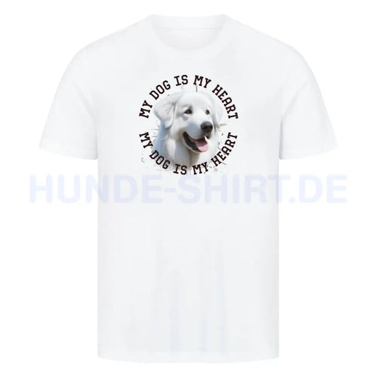 Premium T-Shirt "Kuvasz HEART" Weiß – hunde-shirt.de