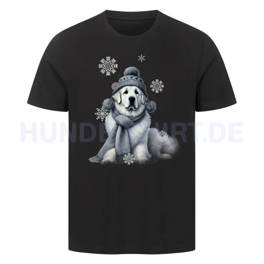 Premium T-Shirt "Kuvasz Winter" Schwarz – hunde-shirt.de