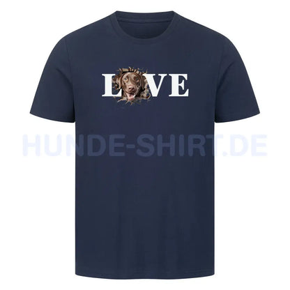 Premium T-Shirt "Labrador ( braun ) - LOVE" French Navy – hunde-shirt.de