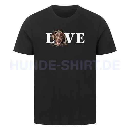 Premium T-Shirt "Labrador ( braun ) - LOVE" Schwarz – hunde-shirt.de