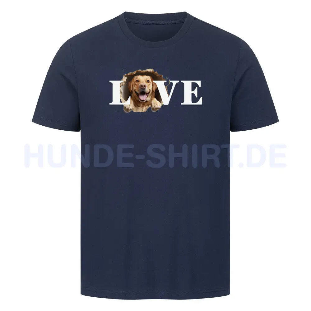 Premium T-Shirt "Labrador ( hell ) - LOVE" French Navy – hunde-shirt.de