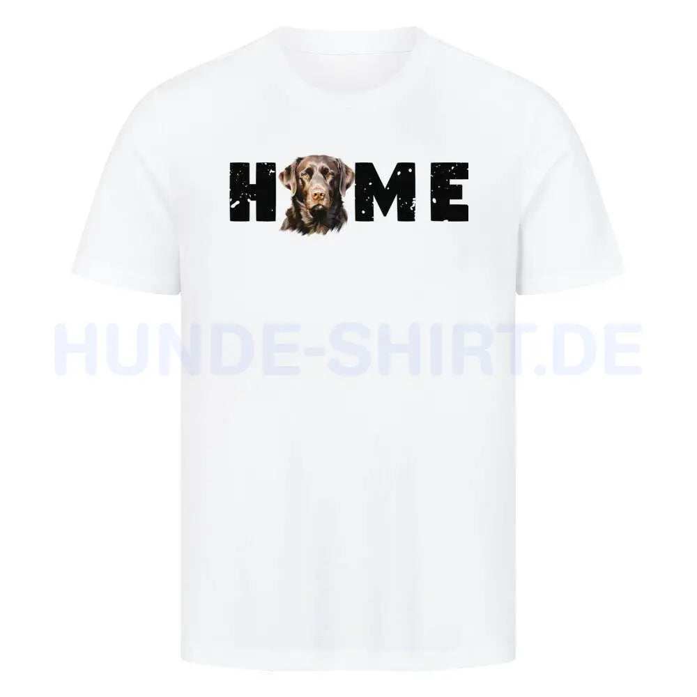 Premium T-Shirt "Labrador HOME" Weiß – hunde-shirt.de