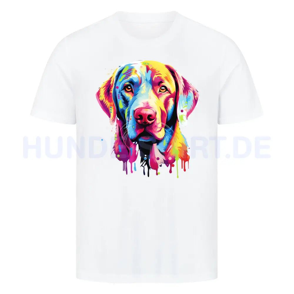 Premium T-Shirt "Labrador Paint" Weiß – hunde-shirt.de