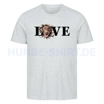 Premium T-Shirt "Labrador Retriever braun LOVE" Heather Grey – hunde-shirt.de