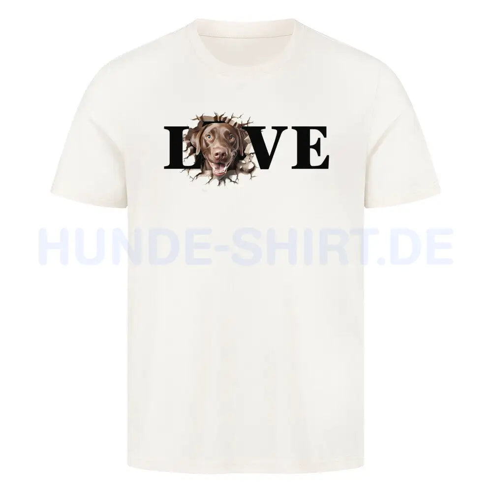 Premium T-Shirt "Labrador Retriever braun LOVE" Natural Raw – hunde-shirt.de