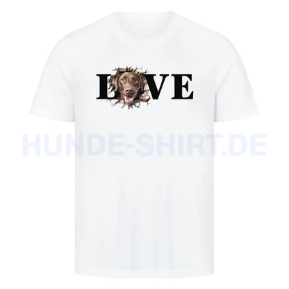 Premium T-Shirt "Labrador Retriever braun LOVE" Weiß – hunde-shirt.de