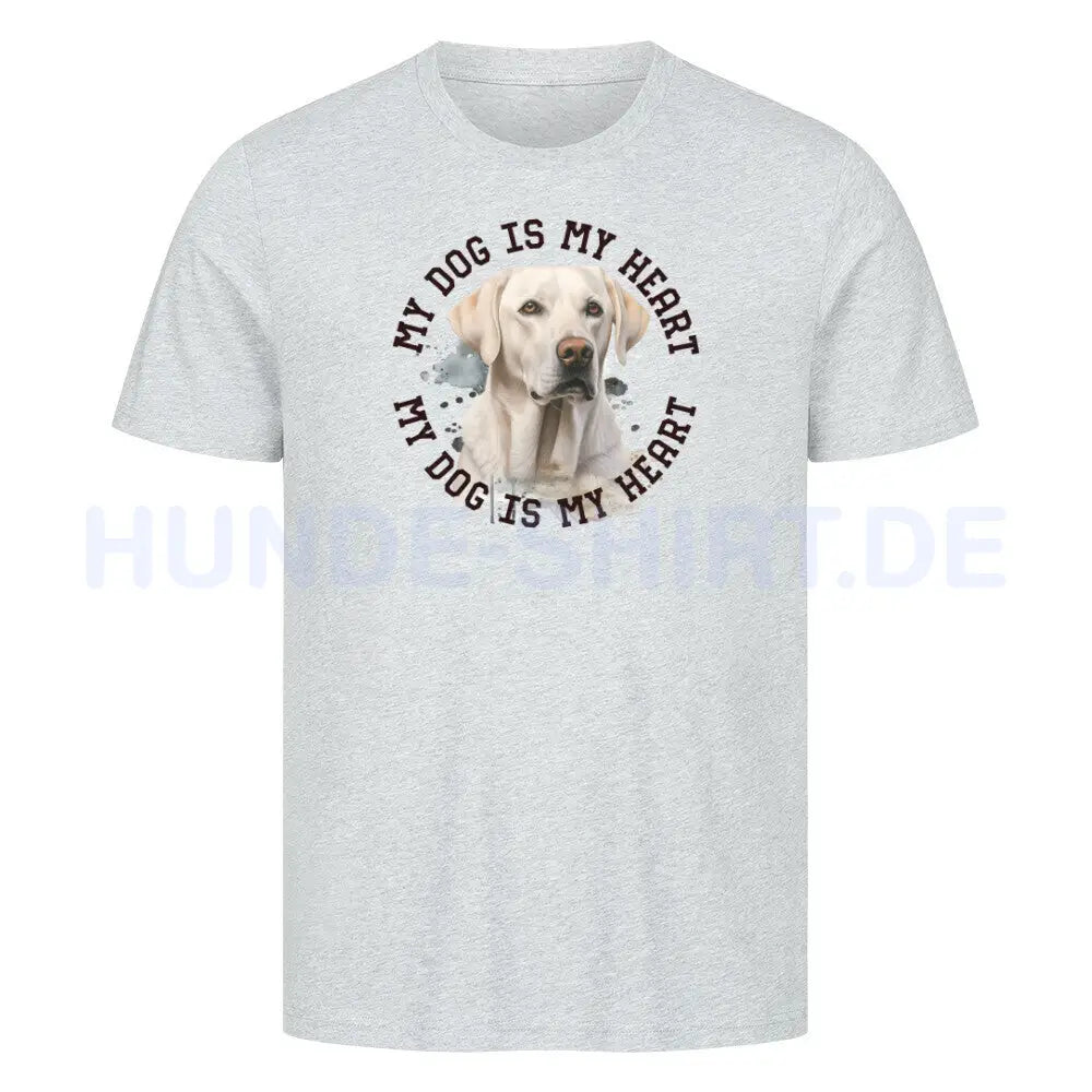 Premium T-Shirt "Labrador Retriever HEART" Heather Grey – hunde-shirt.de