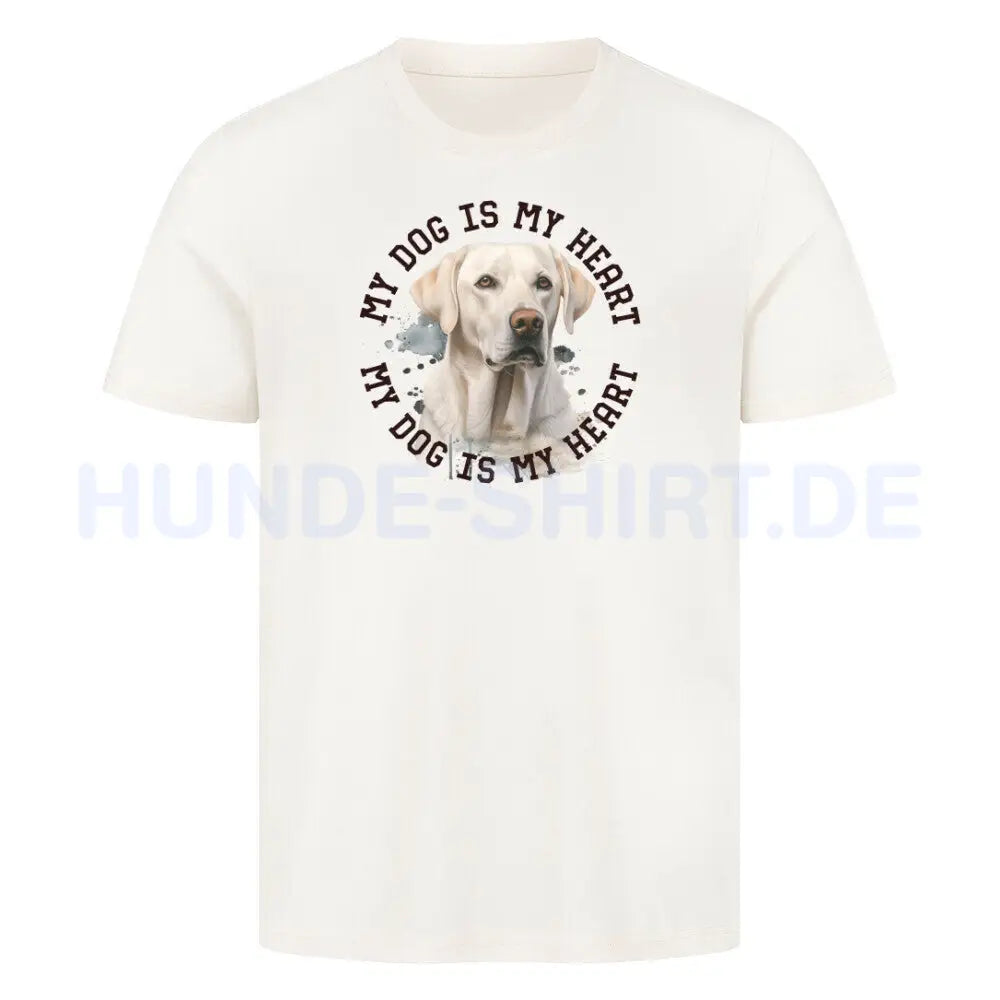 Premium T-Shirt "Labrador Retriever HEART" Natural Raw – hunde-shirt.de