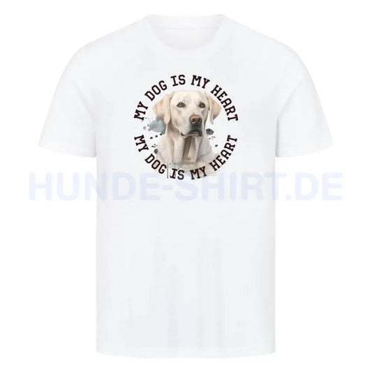 Premium T-Shirt "Labrador Retriever HEART" Weiß – hunde-shirt.de