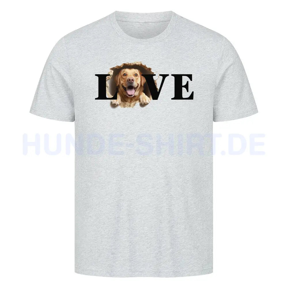 Premium T-Shirt "Labrador Retriever hell LOVE" Heather Grey – hunde-shirt.de