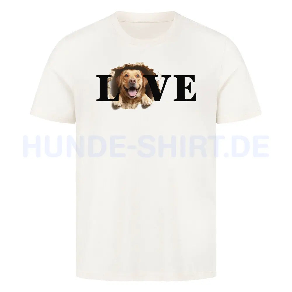 Premium T-Shirt "Labrador Retriever hell LOVE" Natural Raw – hunde-shirt.de