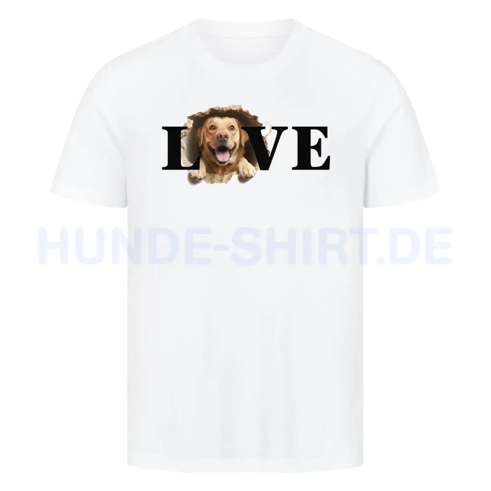 Premium T-Shirt "Labrador Retriever hell LOVE" Weiß – hunde-shirt.de