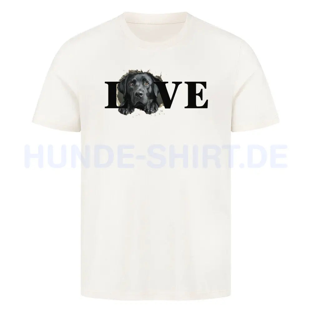 Premium T-Shirt "Labrador Retriever schwarz LOVE" Natural Raw – hunde-shirt.de