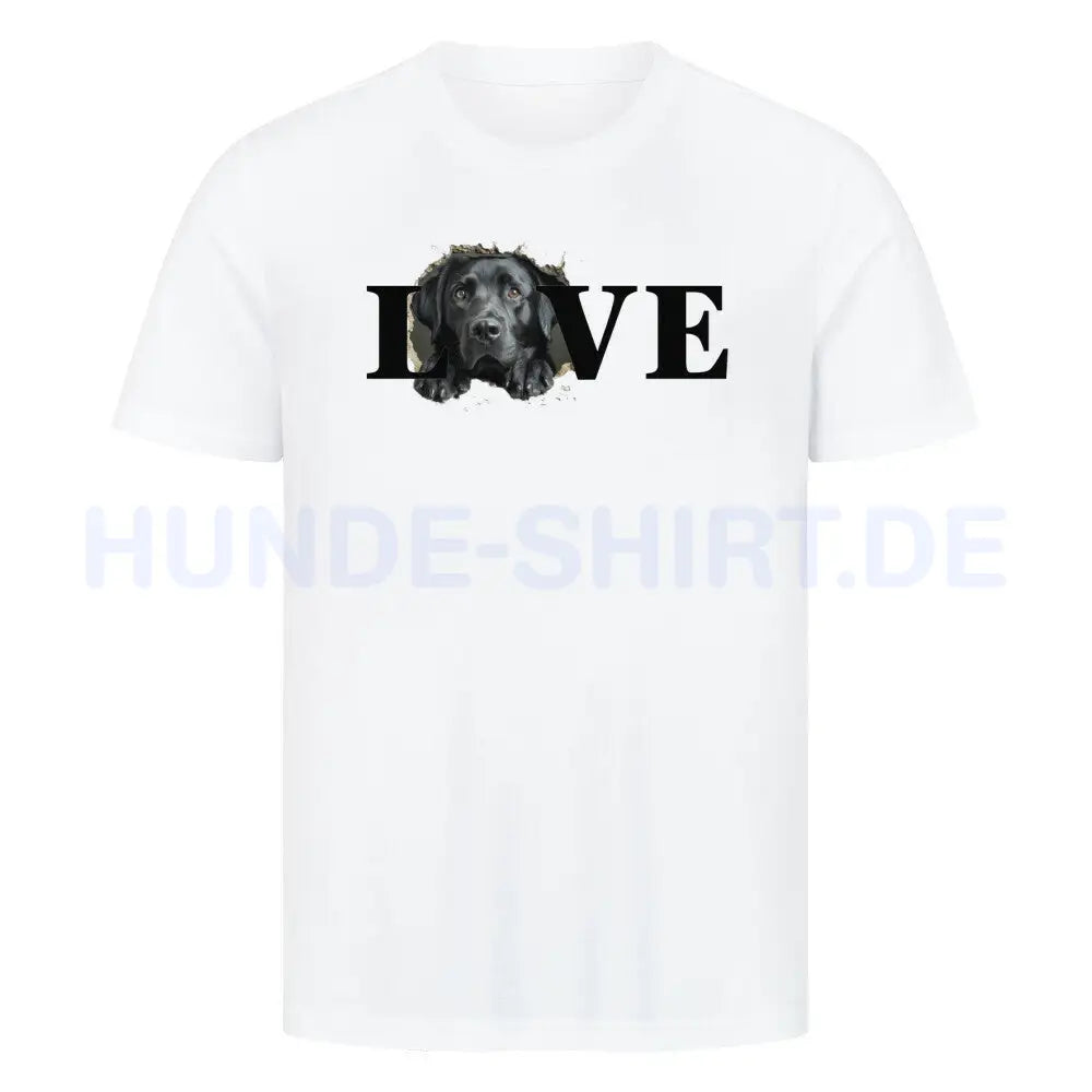 Premium T-Shirt "Labrador Retriever schwarz LOVE" Weiß – hunde-shirt.de