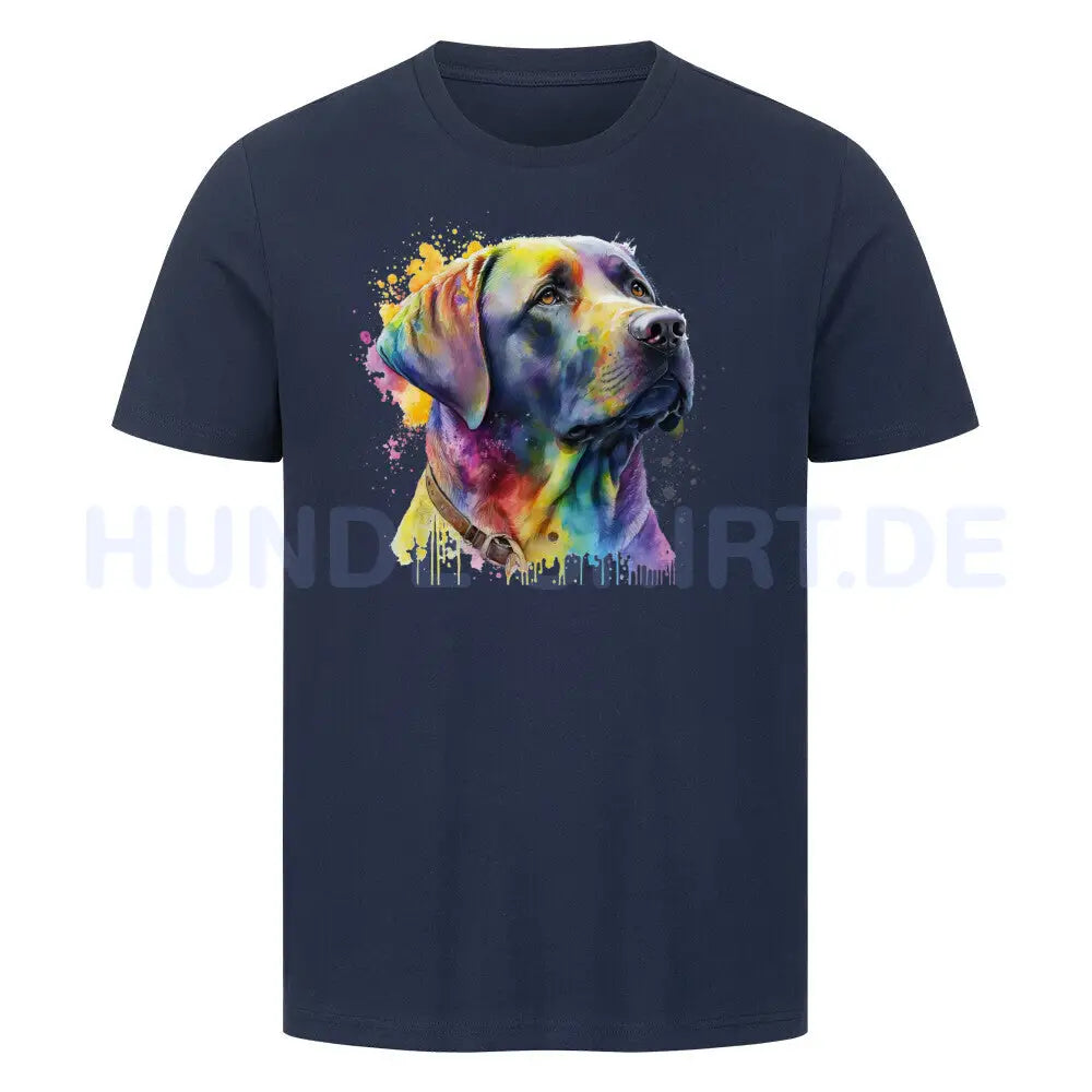 Premium T-Shirt "Labrador Splash" French Navy – hunde-shirt.de