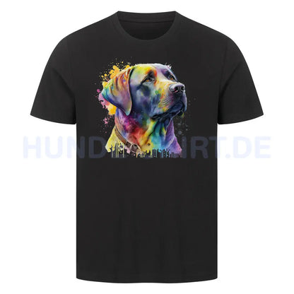 Premium T-Shirt "Labrador Splash" Schwarz – hunde-shirt.de